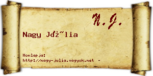 Nagy Júlia névjegykártya